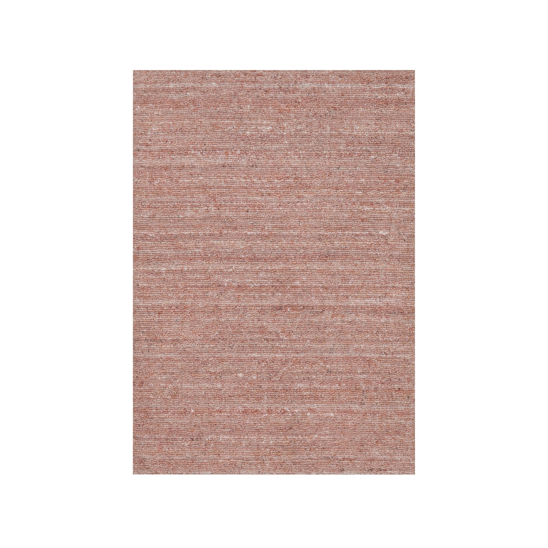 2'x3' Rose Pink, Soft to the Touch Pile, Pure Wool, Plain Modern Striae Design, Hand Loomed, Mat, Oriental Rug